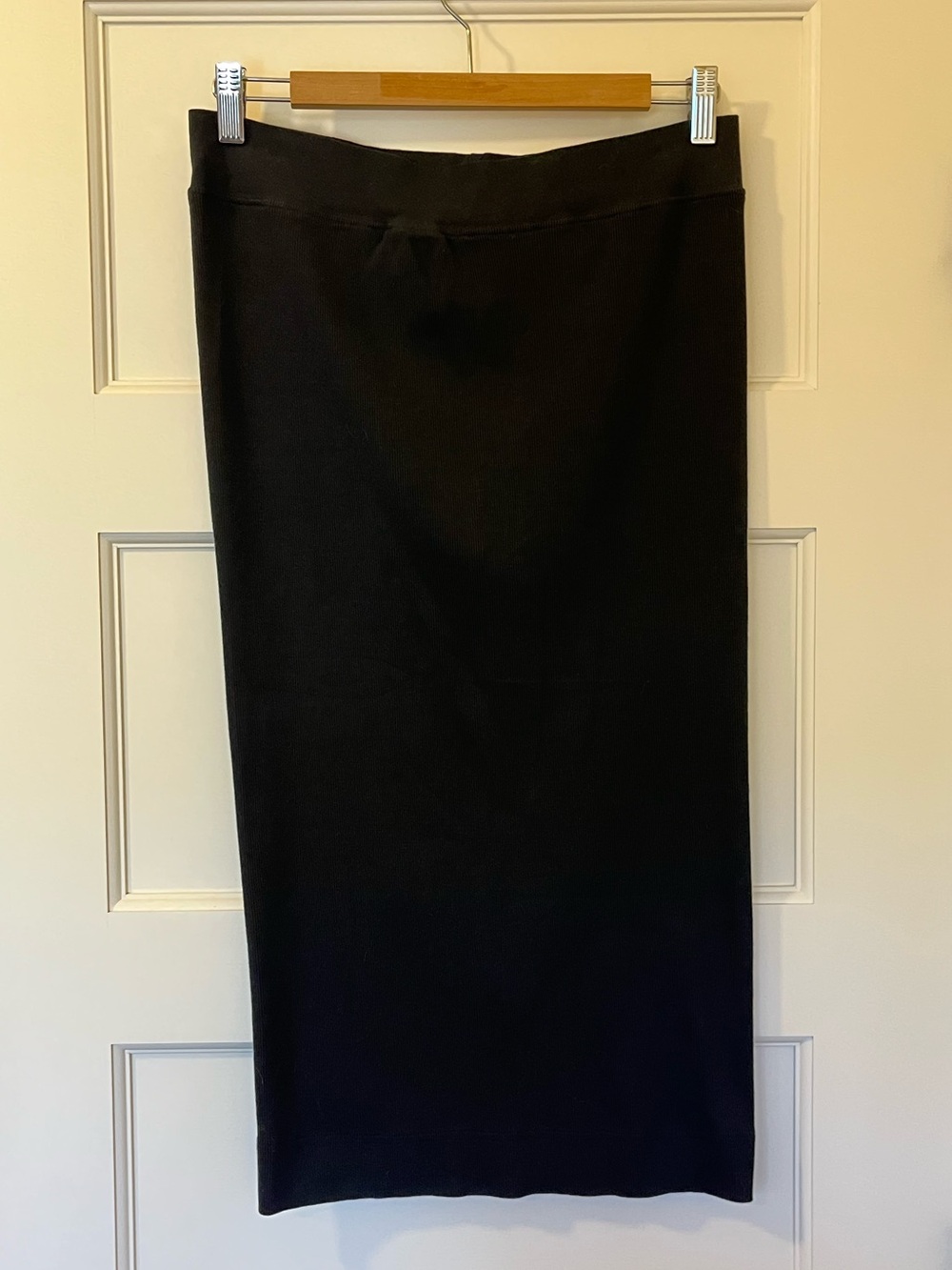 Hard Tail Forever • Ribbed Cotton Midi Pencil Skirt • NWT • Black • L